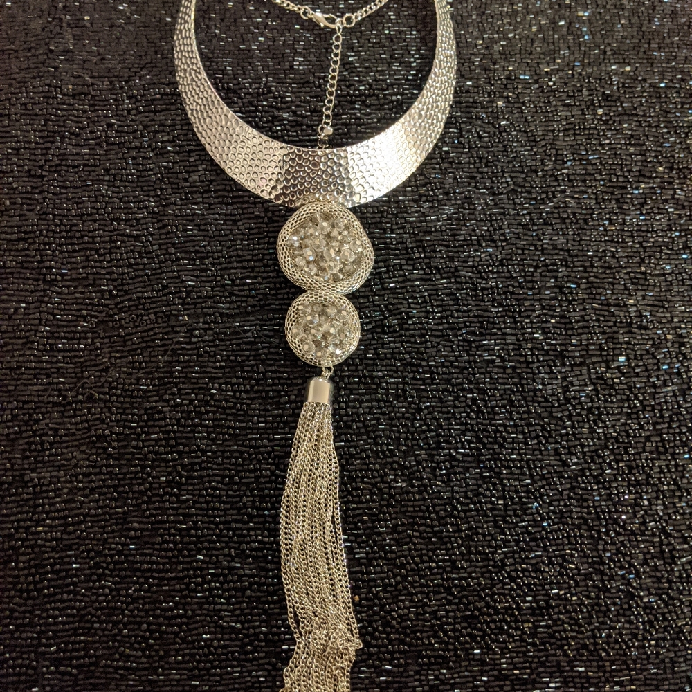 Statement Collar Necklace With Drop - image 2